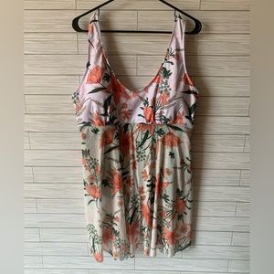 Floral Swim suit with built in sheer cover that lets in the front.